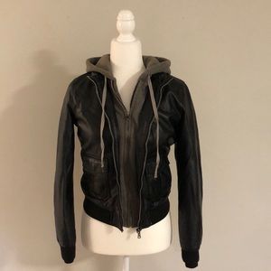 Vintage Havana faux leather bomber